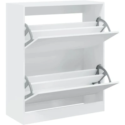 Image of vidaXL Shoe Cabinet White 80x34x96.5 cm Engineered Wood
