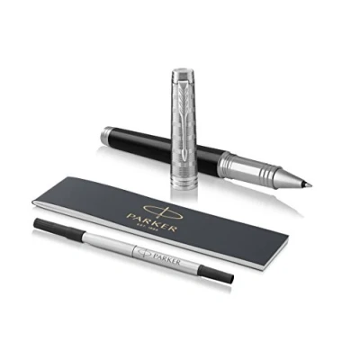 Image of Parker Premier Rollerball Pen Custom Tartan Lacquer &amp; Metal Fine Point Black Ink Premium Gift Box