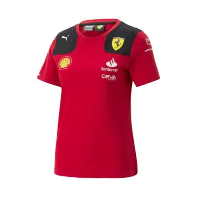 Image of PUMA Scuderia Ferrari Women&#039;s 2024 Team Tshirt Burnt Red Size: X Large