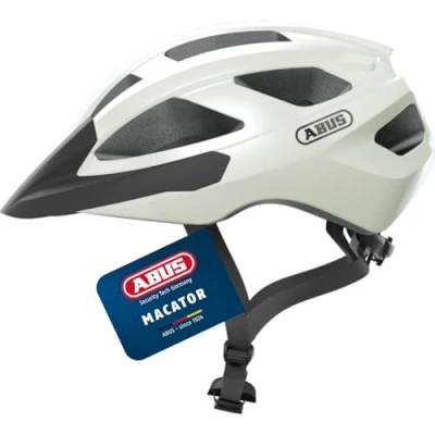 Image of ABUS Macator Racing Bike Helmet Sporty Bicycle for Beginners Women and Men White, Size L
