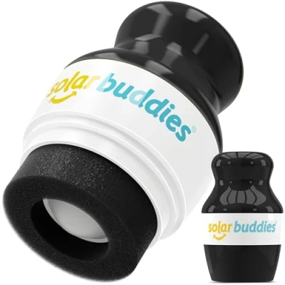 Image of Solar Buddies Sunscreen Applicator Single Black Refillable Roll on Sponge Sunscreen, Suncream &amp; Lotion for Kids, Adults Families Holds 3.4fl oz, Perfect Size Travel
