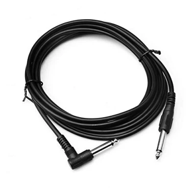 Image of Alnicov Guitar Cable 1/4 Inch Instrument Amplifier 10 ft for Electric Guitar,Bass Guitar,Electric Mandolin Single (Black+Right Angle)
