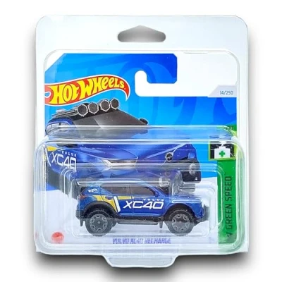 Image of Hot Wheels Volvo XC40 Recharge (Blue) 2/10 HW Green Speed 2024 14/250 (Short Card) COMES IN A KLAS CAR KEEPER SHORT CARD PROTECTOR CASE HTB79