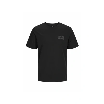 Image of JACK &amp; JONES Men&#039;s Jjecorp Logo Tee SS O Neck Noos T Shirt, Black/Detail:Small Print/Black, XL