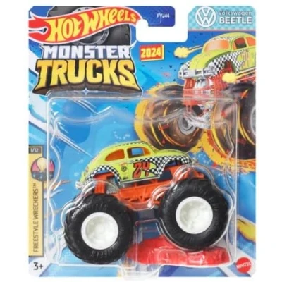 Image of Hot Wheels Monster Trucks New for 2024 1:64 Scale (Beetle Freestyle Wreckers 1/12)