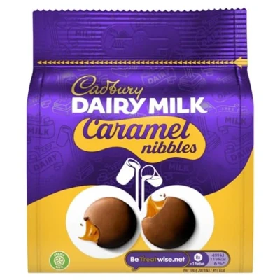 Image of Cadbury Dairy Milk Caramel Nibbles Chocolate Bag, Soft Centre, 95g (Packaging may vary)