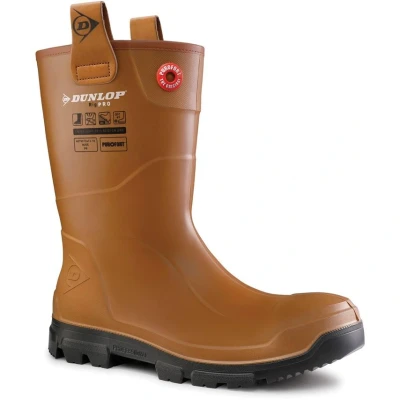 Image of Dunlop Protective Footwear Unisex Purofort RigPRO Industrial Boot, Brown, 4 UK