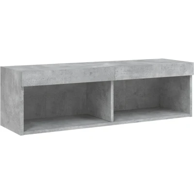 Image of vidaXL TV Cabinet with LED Lights Concrete Grey 100x30x30 cm