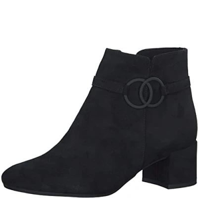 Image of Tamaris Women Ankle Boots, Ladies Boots,TOUCHit Footbed,Boots,Short Boots,Booties,high,Black,37 EU