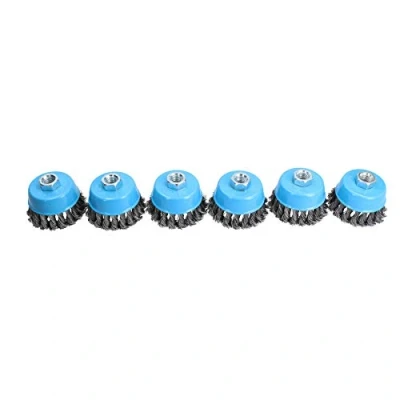 Image of Wire Cup Brush Wheel 3&quot; for 4 1/2&quot; 115mm Angle Grinder Twist Knot 6 Pack TE243