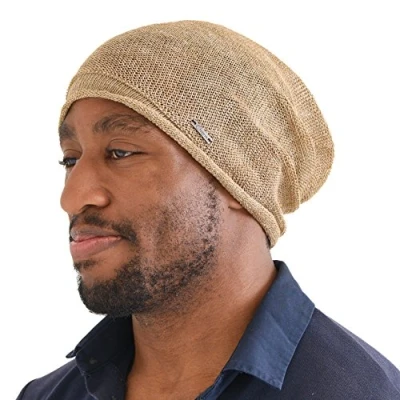 Image of CHARM Casualbox Hemp Summer Beanie Slouchy Cooling Knit Hat Unisex Men Women Beige(Size: One Size)