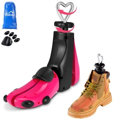 Image of Exshoiu Shoe Stretcher Men Women, 4 Way Boot Stretch Width &amp; Length, Adjustable Leather Widener for Wide Feets