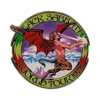 Image of Rock Off officially licensed products Black Sabbath World Tour 1978 Pin Badge One Size