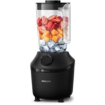 Image of Philips Blender 3000 Series, ProBlend System, 1.9L Maximum Capacity, 1L Effective 450W, 1 Speed Setting + Pulse, Plastic Jar, Black, (HR2041/01)