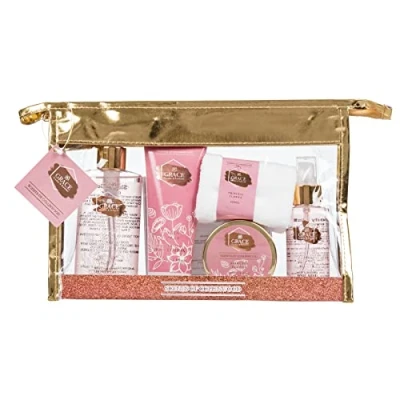 Image of Scents of Collinwood 5 Piece Women’s Classic and Elegant Flower Scent Bath Set Includes Shower Gel, Body Lotion, Butter, Mist a Small Face Towel