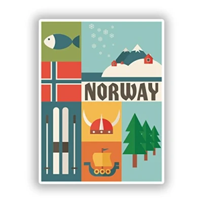 Image of 2 x 10cm/100mm Norway Vinyl Stickers Travel Luggage #10769
