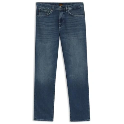 Image of BOSS Straight leg jeans, Men&#039;s, Size: 32x36, Medium blue