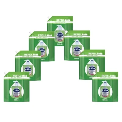 Image of Carex 2 Hour Protection Antibacterial Aloe Vera Hand Wash Refills, Liquid Soap Eco Refill for Homes &amp; Businesses, Clean Protect Hands, Bulk Buy, Pack of 7 x 1 Litre