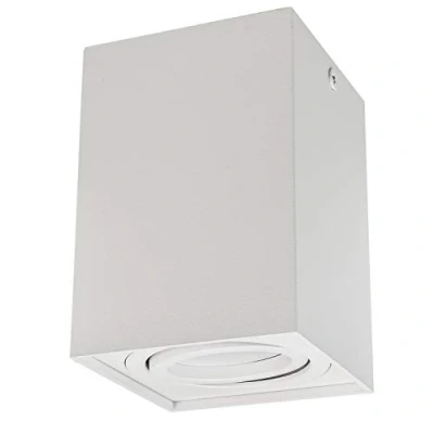 Image of Maclean MCE426 Ceiling Light with GU10 Socket for LED Halogen Lamps Up to 40W Surface Mounted Swiveling Aluminum (White, 1 Piece Angular)