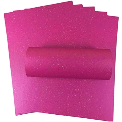 Image of 10 Sheets A4 Brilliant Rose Pink Iridescent Sparkle Card 300gsm for Crafts Making