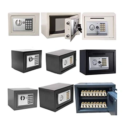 Image of Safe for Home Office Hotel Digital Code with 2 Emergency Keys Lockable Security Money Cash Document Box Storage 4.6L Grey
