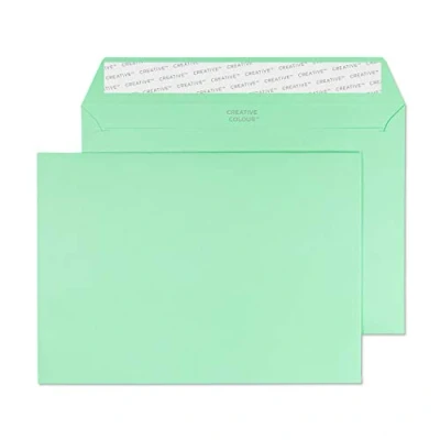 Image of Blake Creative Colour C5 162 x 229 mm 120 gsm Peel &amp; Seal Wallet Envelopes (45317) Spearmint Green Pack of 25