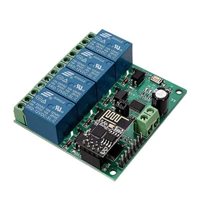 Image of DollaTek 12V ESP8266 Four Ways WiFi Relay IOT Smart Home Cepphone APP Remote Control Switch