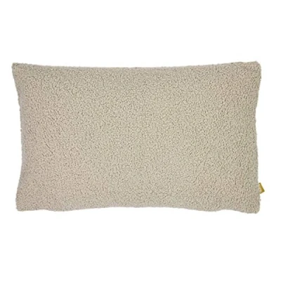 Image of furn. Malham Shearling Fleece Rectangular Feather Filled Cushion Beige One Size