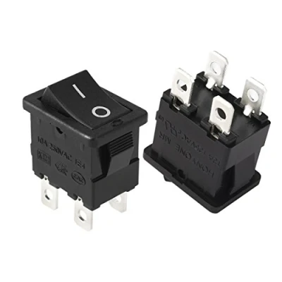Image of Sourcingmap 5Pcs AC 12A/125V 10A/250V DPST 4P 2 Position I/O On Off Button Boat Rocker Switch