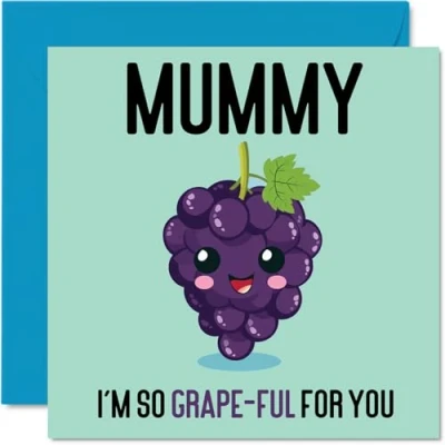 Image of Thank You Cards for Mummy Grape Ful Funny Happy Birthday Card from Son Daughter, Mother’s Day Mother, 145mm x Joke Greeting Women Her