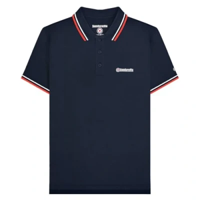 Image of Lambretta Mens Twin Tipped Polo Shirt Dark Navy (White/Red) 2XL