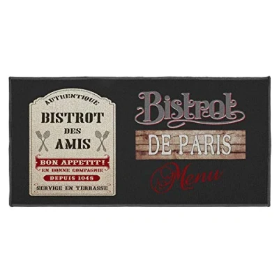 Image of Douceur d&#039;Intérieur Bistrot Des Amis Decorative Rug Rectangle, 50 x 120 cm