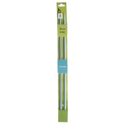 Image of Pony Coloured: Knitting Pins: Single Ended: Anodised Aluminium: 30cm x 6.00mm, Multicolor, 6mm