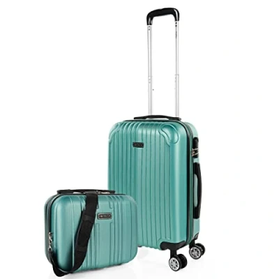 Image of ITACA Lightweight Suitcases Large ABS Hard Shell Suitcase 75cm Travel with Combination Lock , Acquamarine