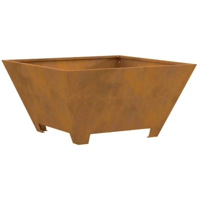 Image of vidaXL Fire Pit Square 60x60x30 cm Weathering Steel