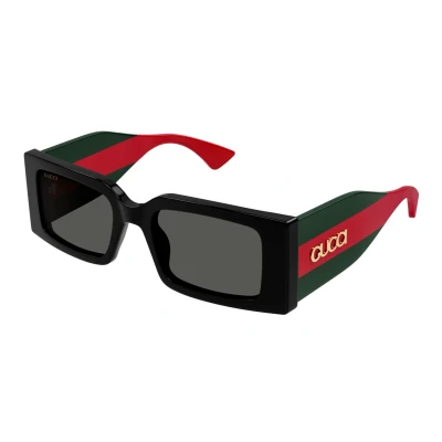 Image of Gucci Woman GG1860S 001 Sunglasses Acetate Black Grey Squared