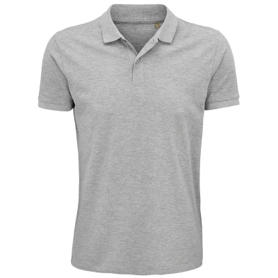 Image of SOLS Mens Planet Pique Organic Polo Shirt (Grey Marl) Size 2XL