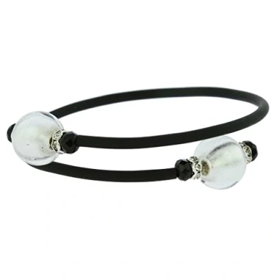 Image of GlassOfVenice Murano Glass Venetian Glamour Bracelet Silver White