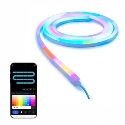 Image of ValueLights RGBIC Smart Rope Light, WiFi App Control, Music Sync Colour Changing LED Lights for Living Room, Alexa and Google Compatible, Gaming Neon Strip Bedroom 3M