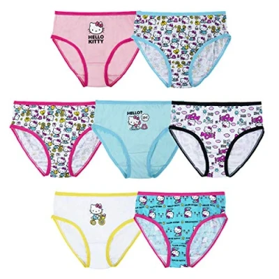 Image of Hello Kitty Girls&#039; 100% Combed Cotton Underwear in Sizes 2/3t, 4t, 4, 6 and 8 Briefs, 7 Pack, 4 Years (Pack of 7)