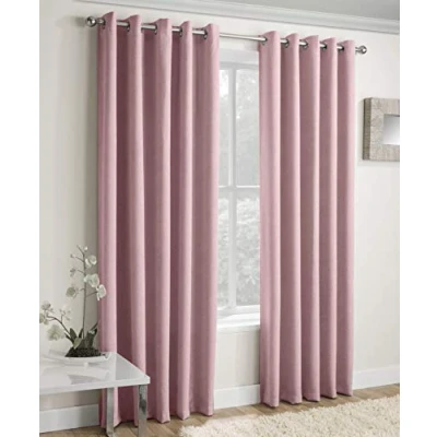 Image of Enhanced Living Vogue Blush Pink 66 x 54 inch (168x137cm) Eyelet Thermal Noise Reducing Dim Out Curtains for Bedroom and Room