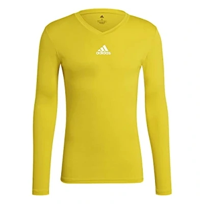 Image of adidas Men&#039;s Team Base Tee Sweatshirt, Yellow, L UK