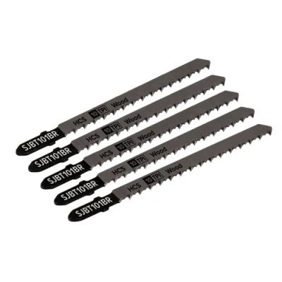 Image of Sealey Jigsaw Blade Hard Wood Downward Cut 100mm 10tpi Pack of 5