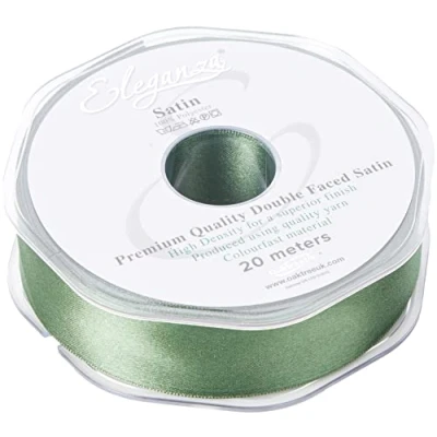 Image of ELEGANZA Double Faced Satin 25mm x 20m Sage Green No.51