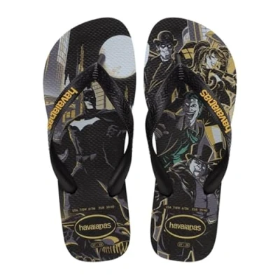 Image of Havaianas Unisex Top Herois DC, Black/Black/Yellow Daffodil, 6/7