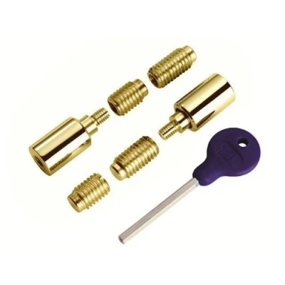 Image of Sliding Sash Window Stop Restrictor Polished Brass