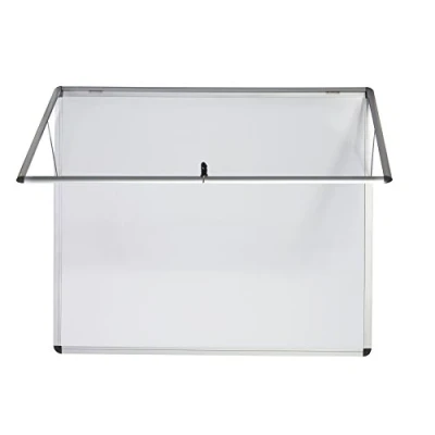 Image of Bi Office Magnetic Display Case Enclore, Lacquered Steel Surface, Top Hinged Acrylic Door, Aluminium Frame, 65.6 x 60.3 cm (6X A4)