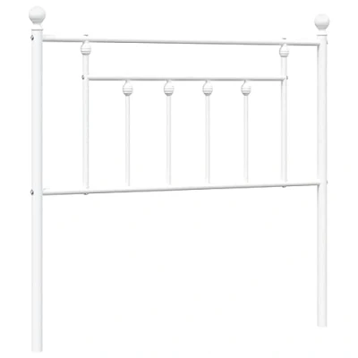 Image of vidaXL Metal Headboard Classic Design in White, Powder Coated Steel Construction, with Excellent Back Support, Suitable for 90 cm Mattress