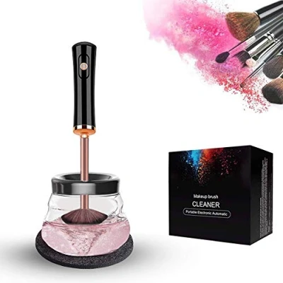 Image of Makeup Brush Cleaner and Dryer, Electric Machine Automatic Spinner with Clean Bottle, Quiet Cosmetic Fast Dryer Gift Kit for Girl, Women