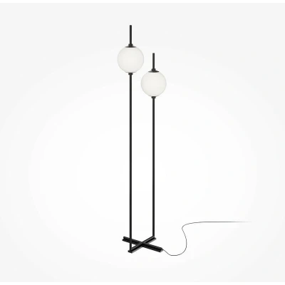 Image of Maytoni The Sixth Sense Modern 2 Light Dimmable Multi Arm Floor Lamp Black 3000K